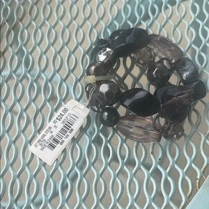 Elegant Black and Gray Beaded Bracelet